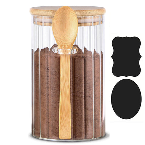 Steviieden tarro de vidrio hermético de 700 ml con tapa de bambú mantiene frescos los alimentos.