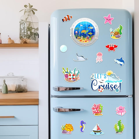 STEZHOU escenas-navegacion: imÃ¡n decorativo para superficies metÃ¡licas con tema oceÃ¡nico.