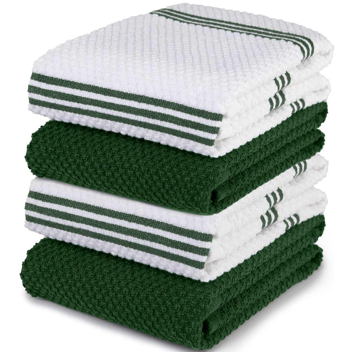 Toallas de cocina Sticky Toffee 28x16 verde oscuro, absorbentes para secar platos.