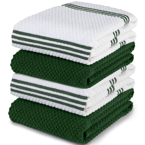 Toallas de cocina Sticky Toffee 28x16 verde oscuro, absorbentes para secar platos.