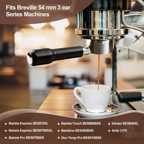 Portafiltro de 54 mm compatible con Breville Barista Express para tres orejas