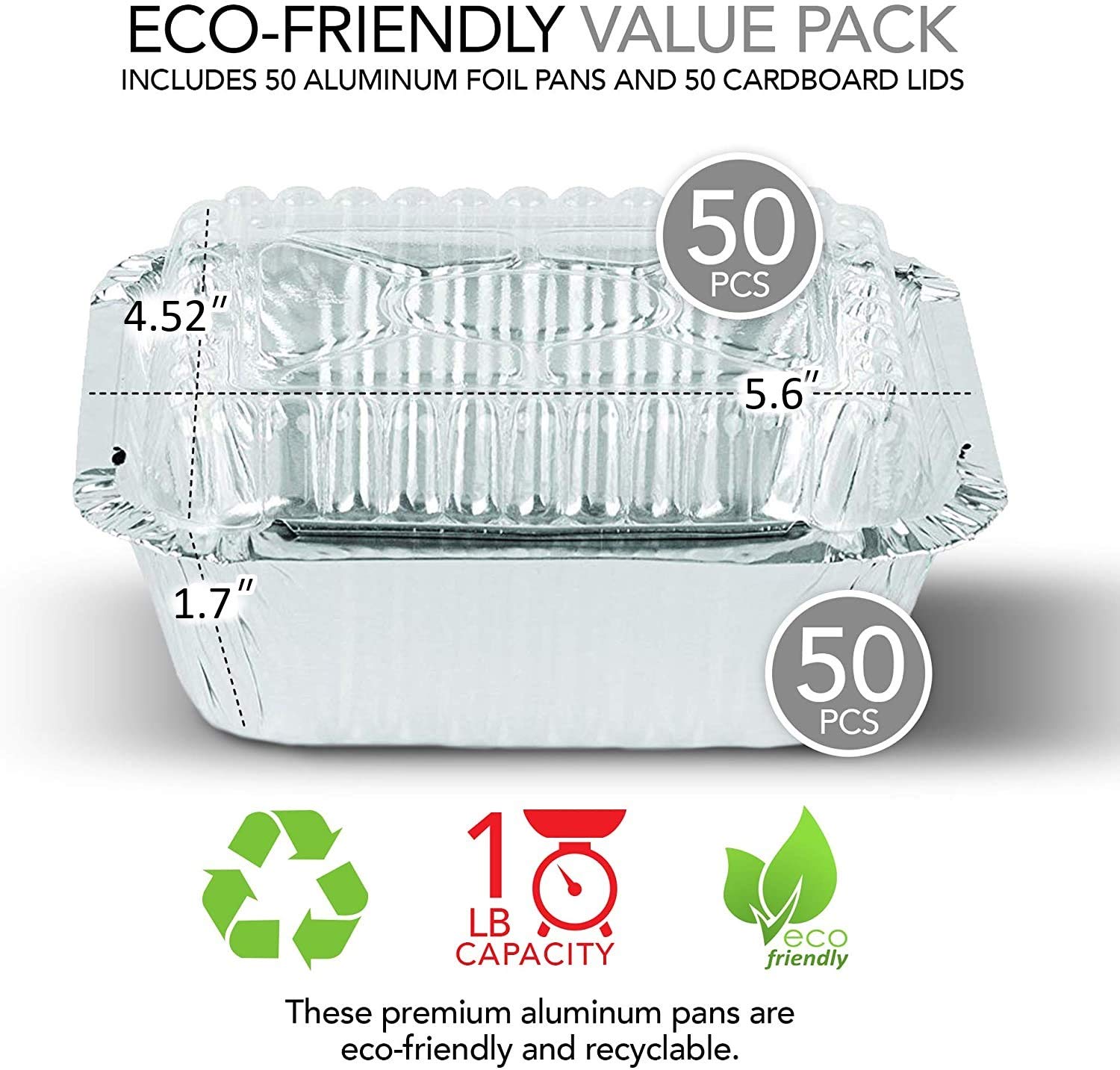 Stock Your Home aluminio reciclable, eco-amigable, apto para horno y almacenamiento.