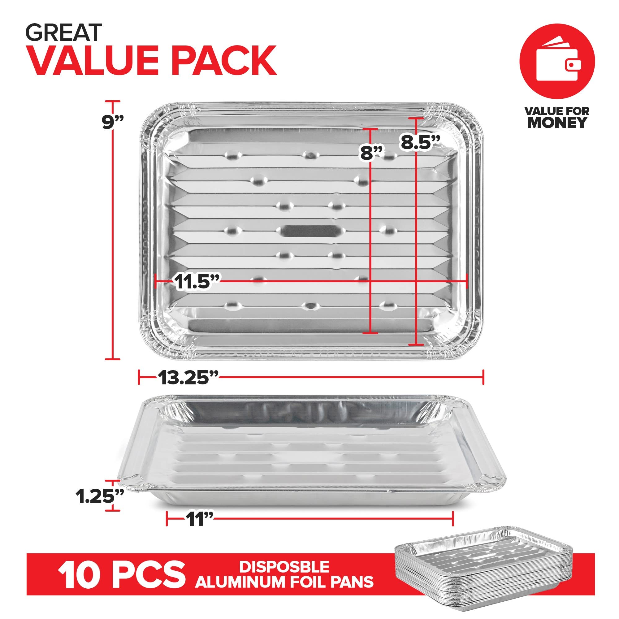 Stock Your Home bandeja de aluminio desechable para horno, fácil de desechar.