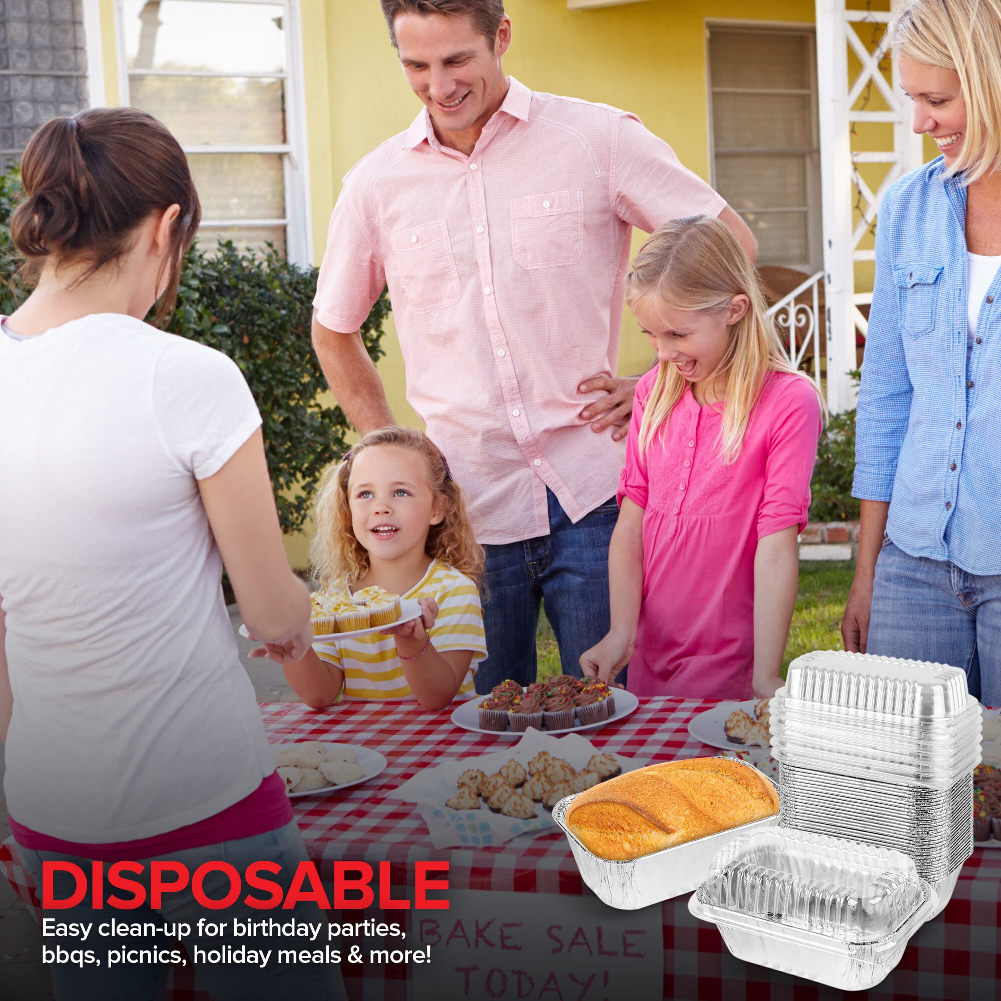 Stock Your Home bandejas desechables para fiestas y picnics con tapa