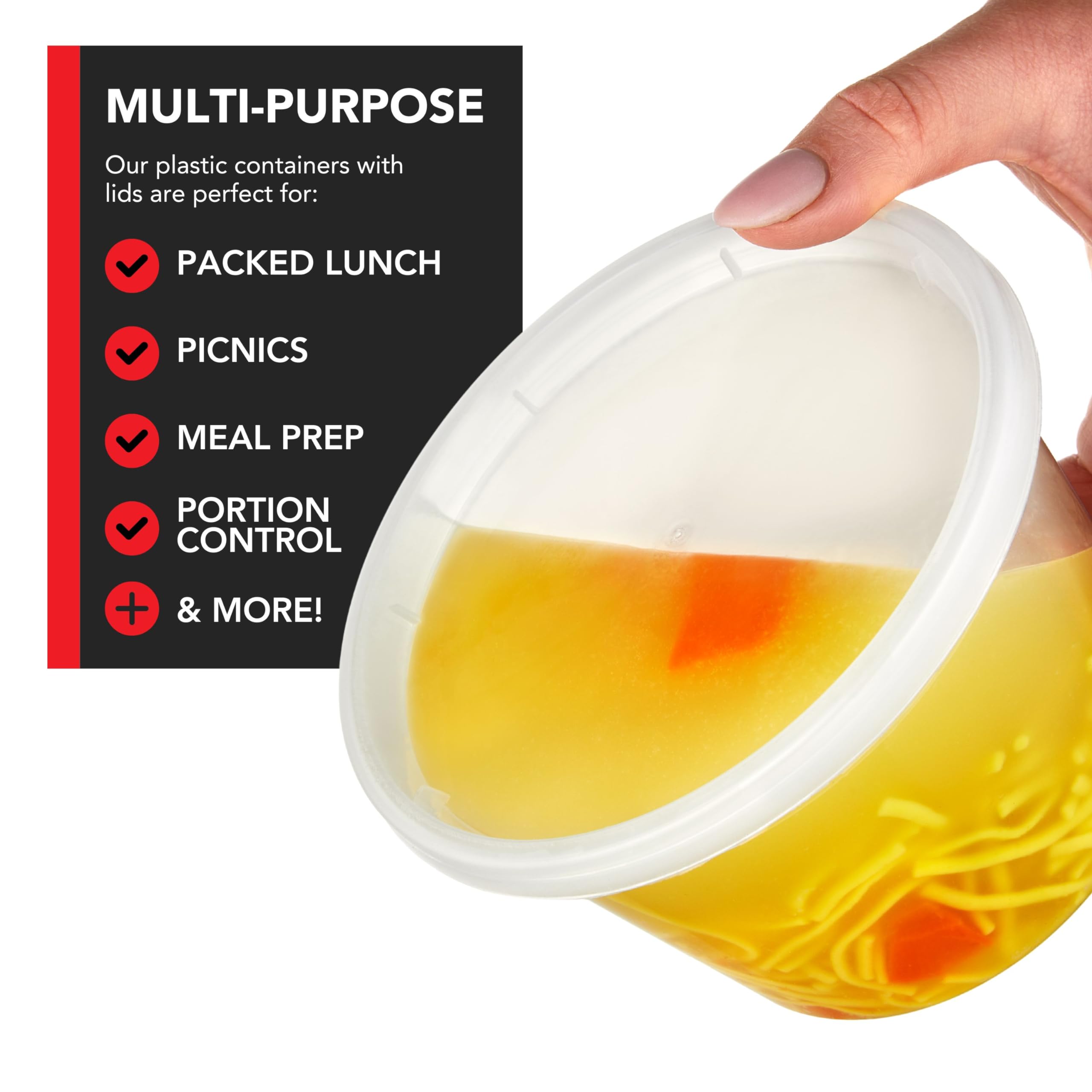 Stock Your Home contenedores aptos para congelar sobras y porciones.