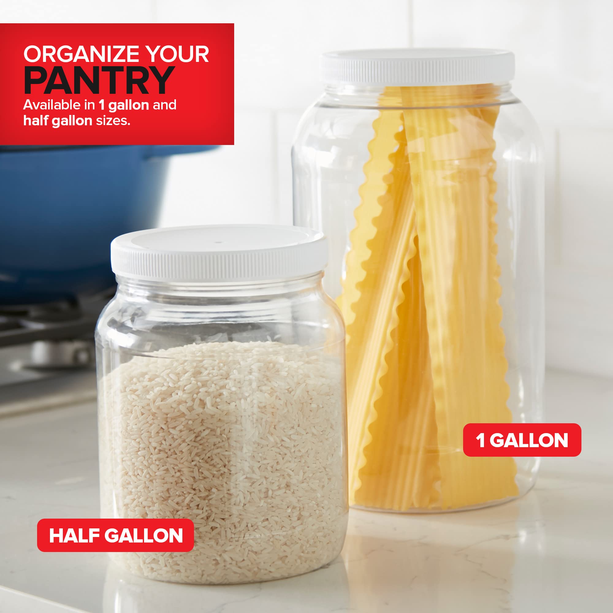 Stock Your Home contenedor plástico resistente a golpes para cocina y despensa.