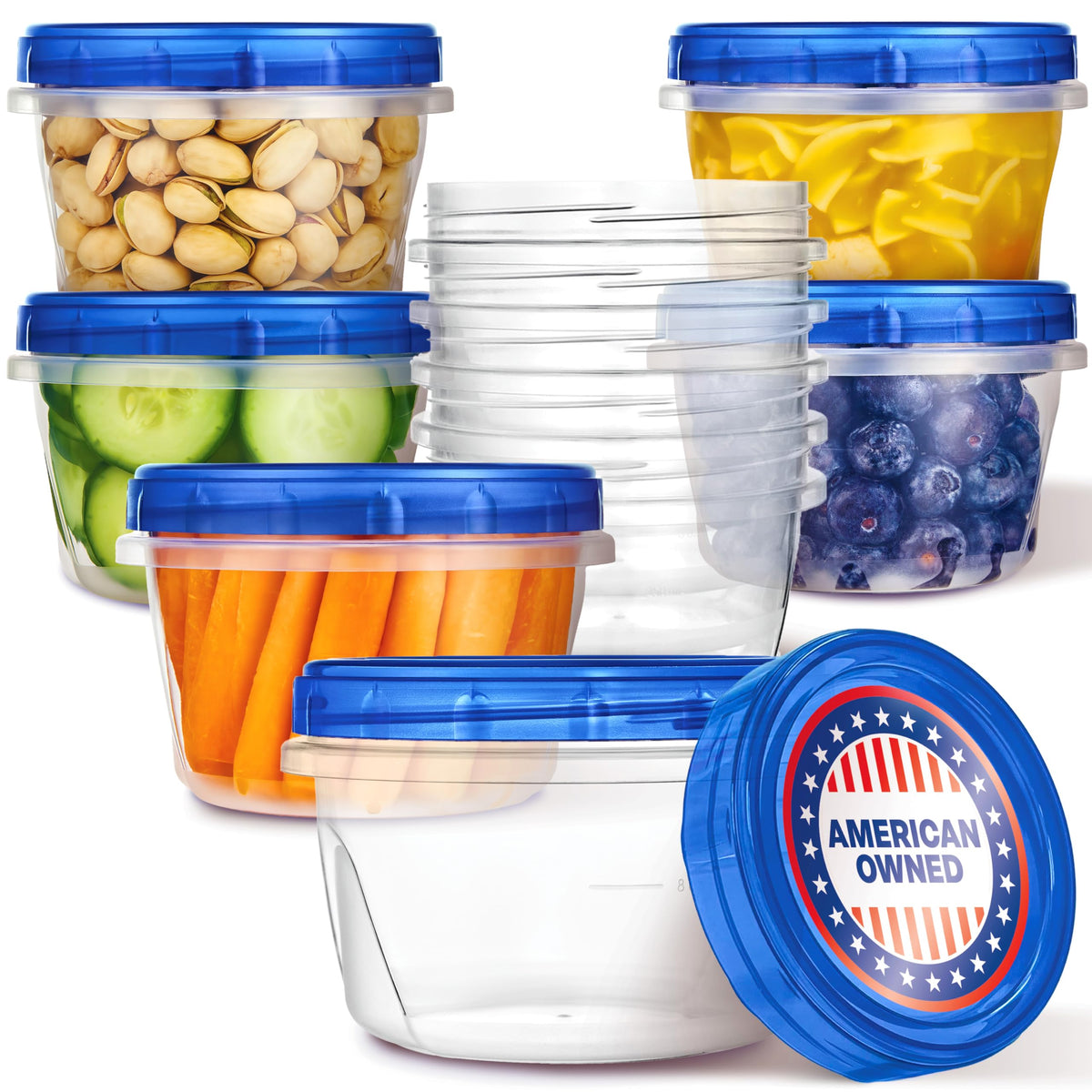 Stock Your Home contenedores 16oz con tapa rosca para almacenamiento ordenado