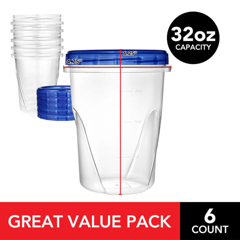 Stock Your Home: contenedores 32oz para congelador con tapas hermeticas.