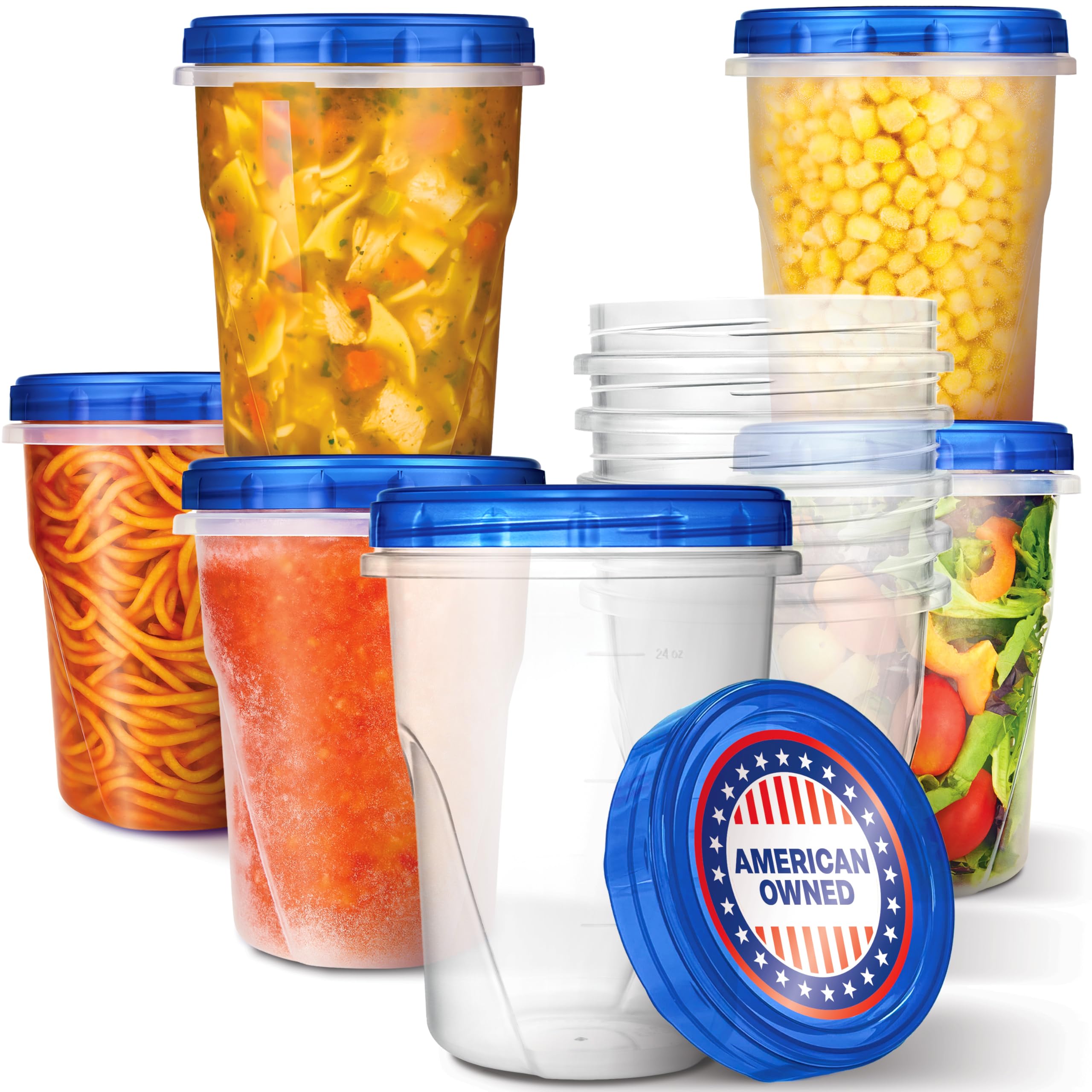 Stock Your Home: contenedores de 32oz con tapas giratorias para sobras frescas.