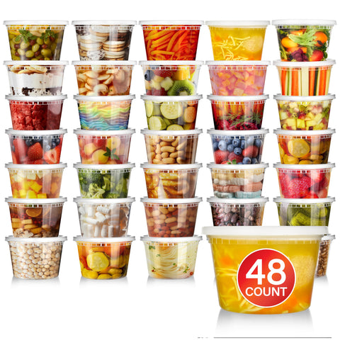 Stock Your Home contenedor deli plástico 16 oz con tapa para sobras.
