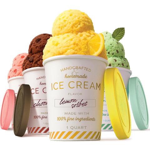 Stock Your Home contenedores de helado 32oz con tapas de silicona para un sellado seguro.