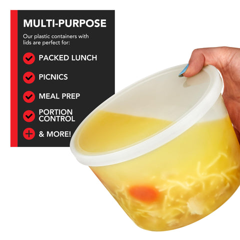 Stock Your Home contenedores 64oz aptos para microondas y fácil limpieza.