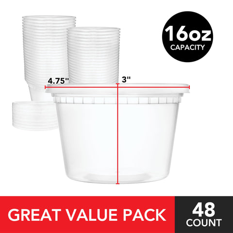 Stock Your Home envase para llevar de 16 oz, práctico para comidas.