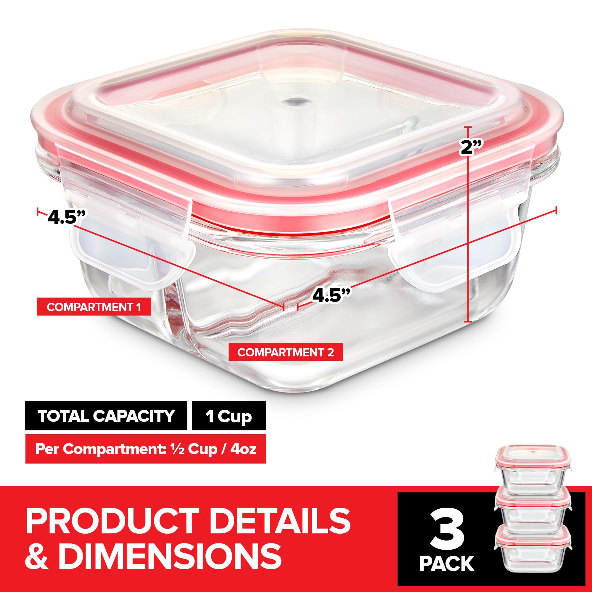 Stock Your Home: interior con dos compartimentos de 4 oz para porciones