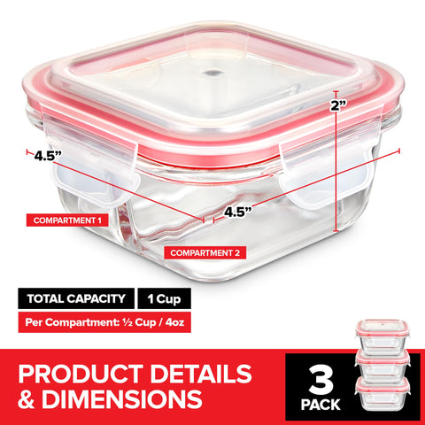 Stock Your Home: interior con dos compartimentos de 4 oz para porciones