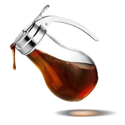 Stock Your Home dispensador de vidrio sin goteo para jarabe y miel