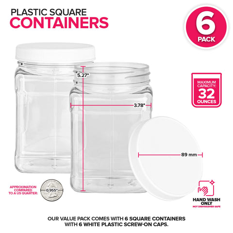 Stock Your Home jarras cuadradas apilables con tapa, ahorro de espacio para despensa.