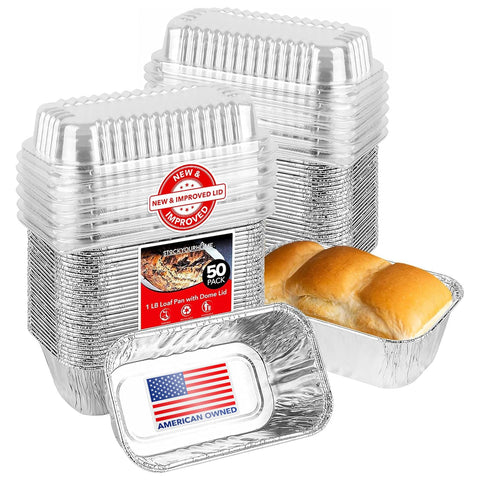 Stock Your Home mini pan de aluminio con tapa domo, ideal para hornear y servir