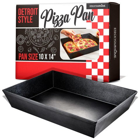 Stock Your Home: molde Detroit 10x14 para pizza crujiente y liberación fácil.