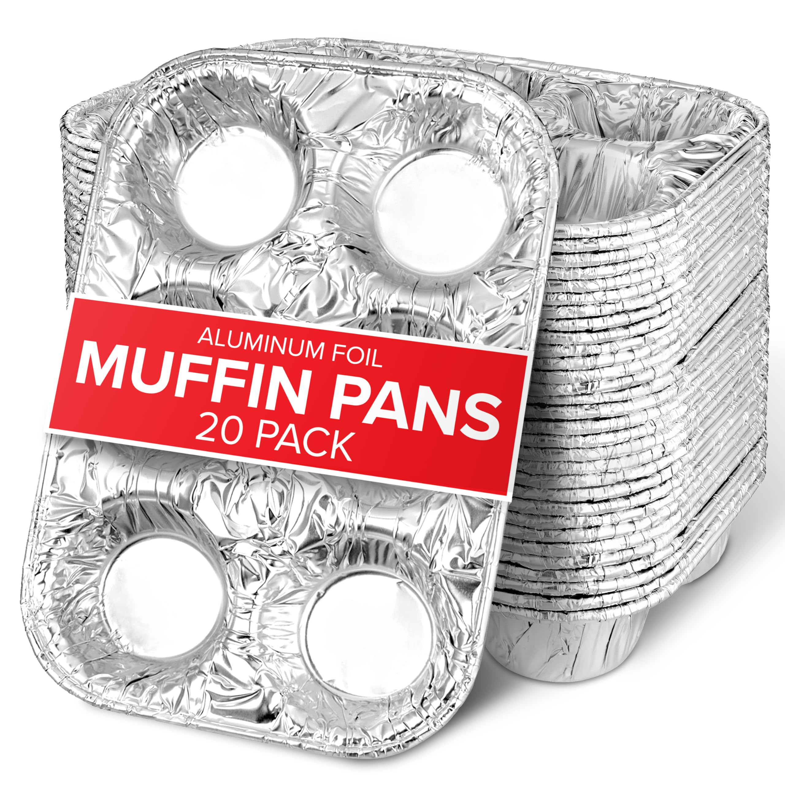 Stock Your Home: moldes desechables para muffins de 6 cavidades, ideal para hornear sin ensuciar.