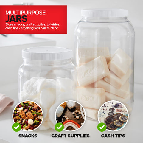 Stock Your Home pack con tarro y tapa blanca, buena relación calidad-precio.