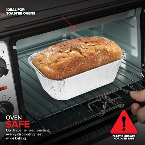 Stock Your Home bandejas de aluminio para hornear y conservar sobras con tapa