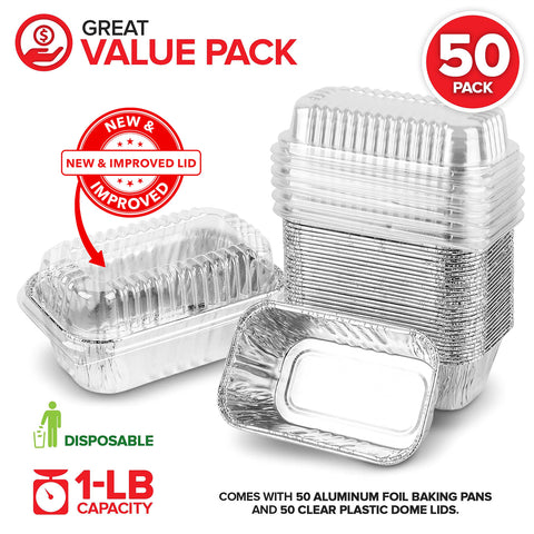 Stock Your Home bandejas de aluminio apilables con tapas transparentes para catering