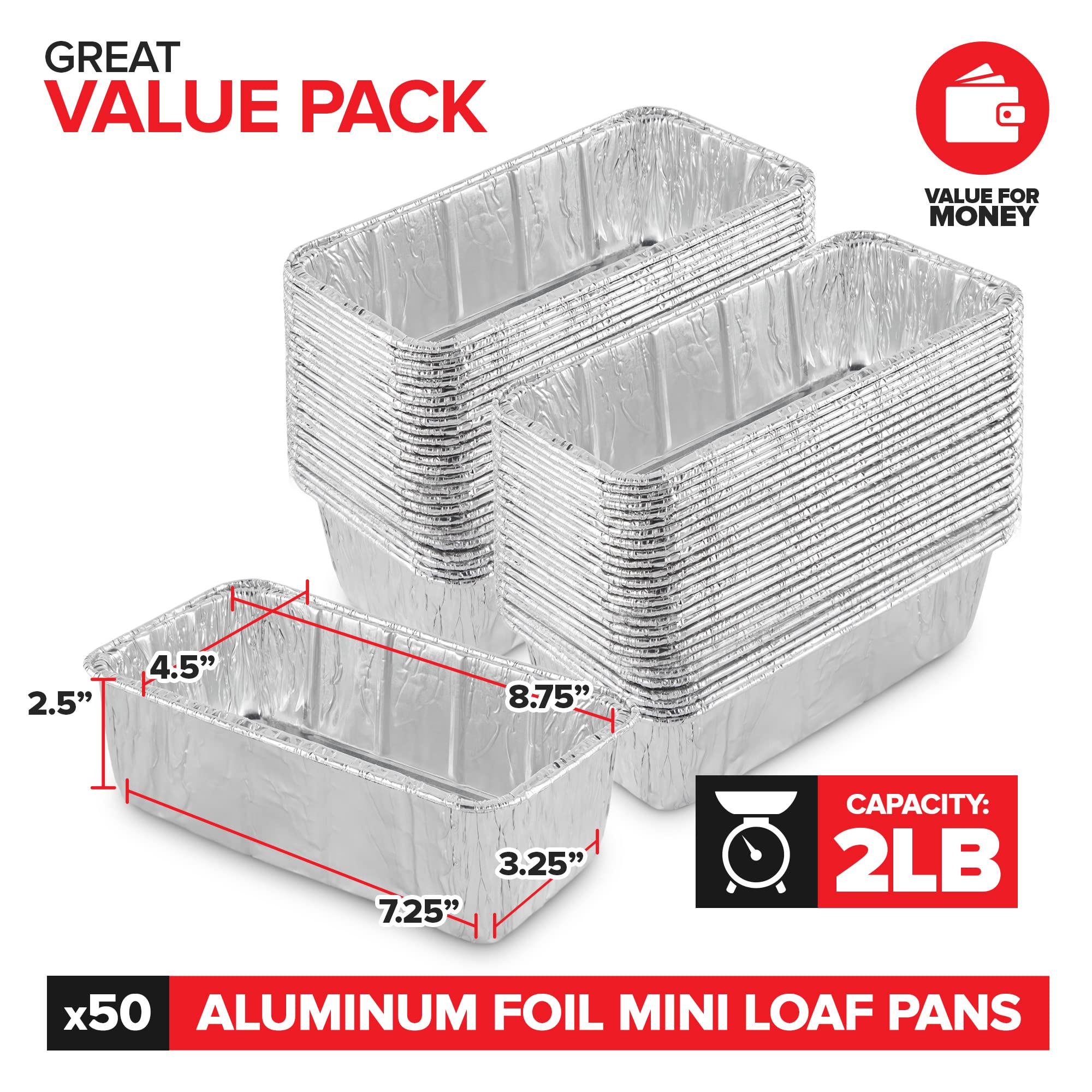 Stock Your Home: pan mini aluminio 2lb para hornear y servir en eventos.