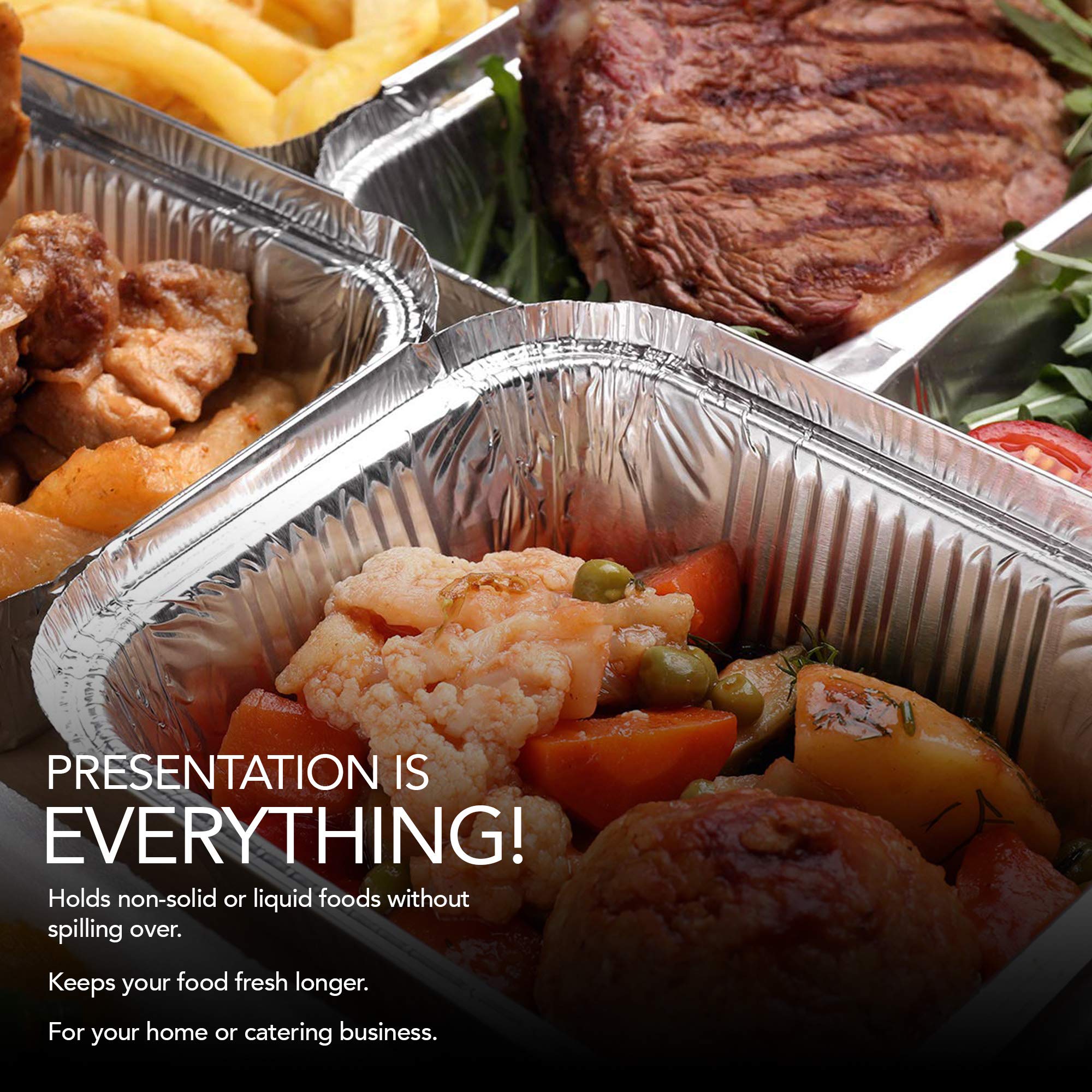 Stock Your Home paquete valor 50 bandejas y tapas para catering.