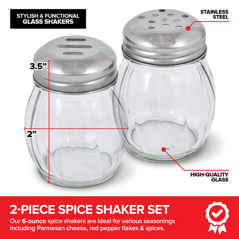 Stock Your Home dispensador de parmesano de vidrio 6 onzas con tapa ranurada
