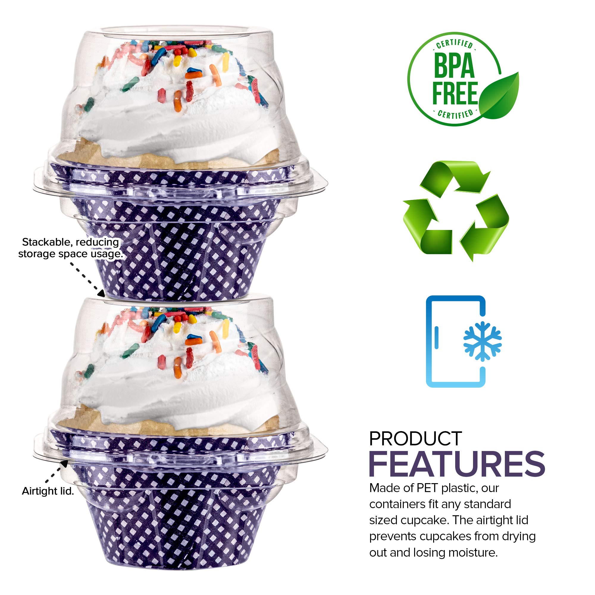 Stock Your Home plástico PET sin BPA, apto para refrigeración y reciclaje.