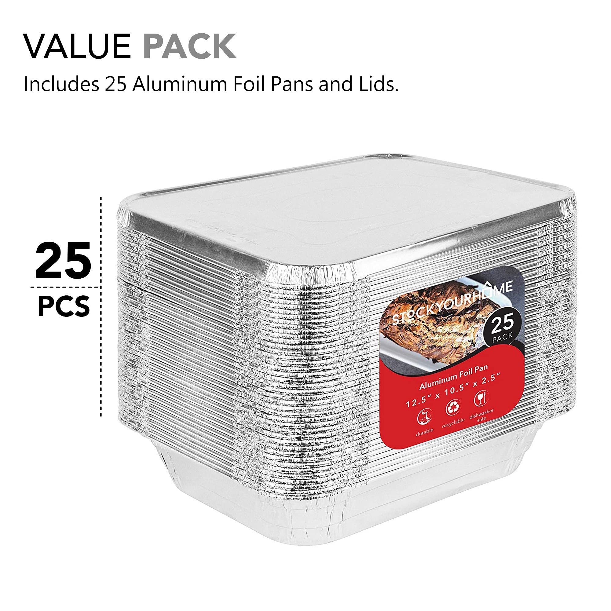 Stock Your Home: tapa de aluminio rectangular con cierre para almacenar y conservar.