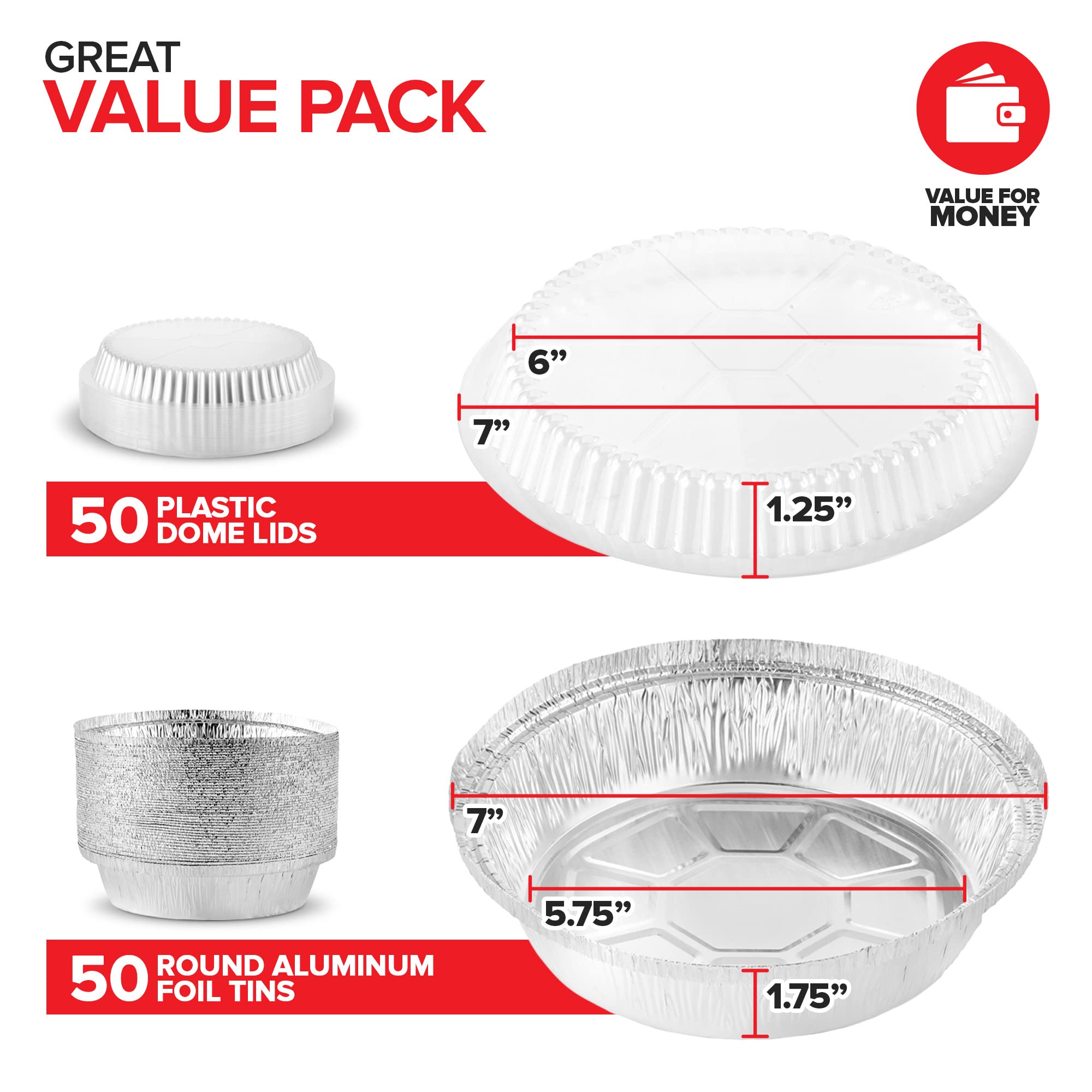 Stock Your Home tapa domo transparente de 7 pulgadas para presentar y transportar alimentos.