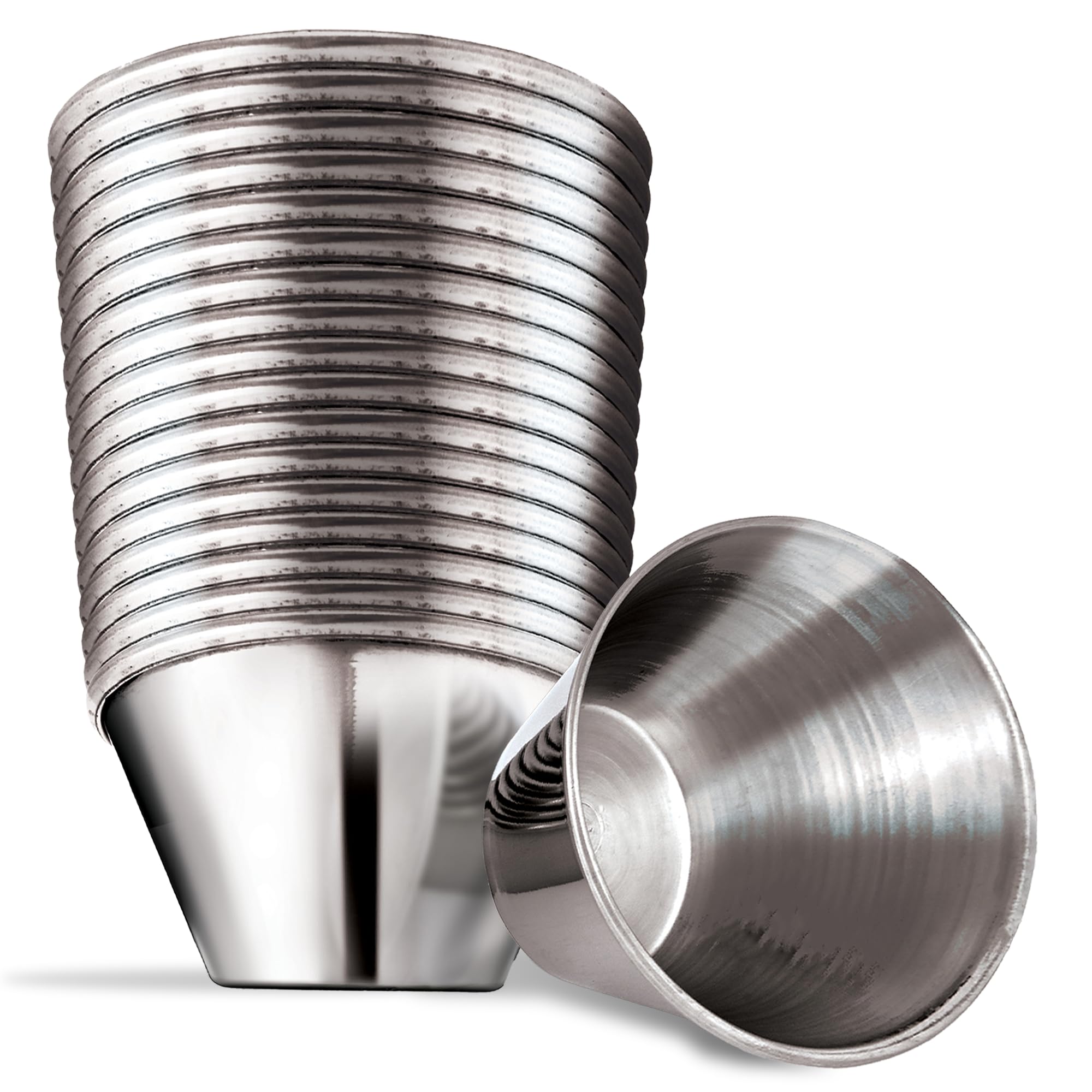 Tazas para condimentos Stock Your Home en acero inoxidable, ideal para salsas y aderezos.