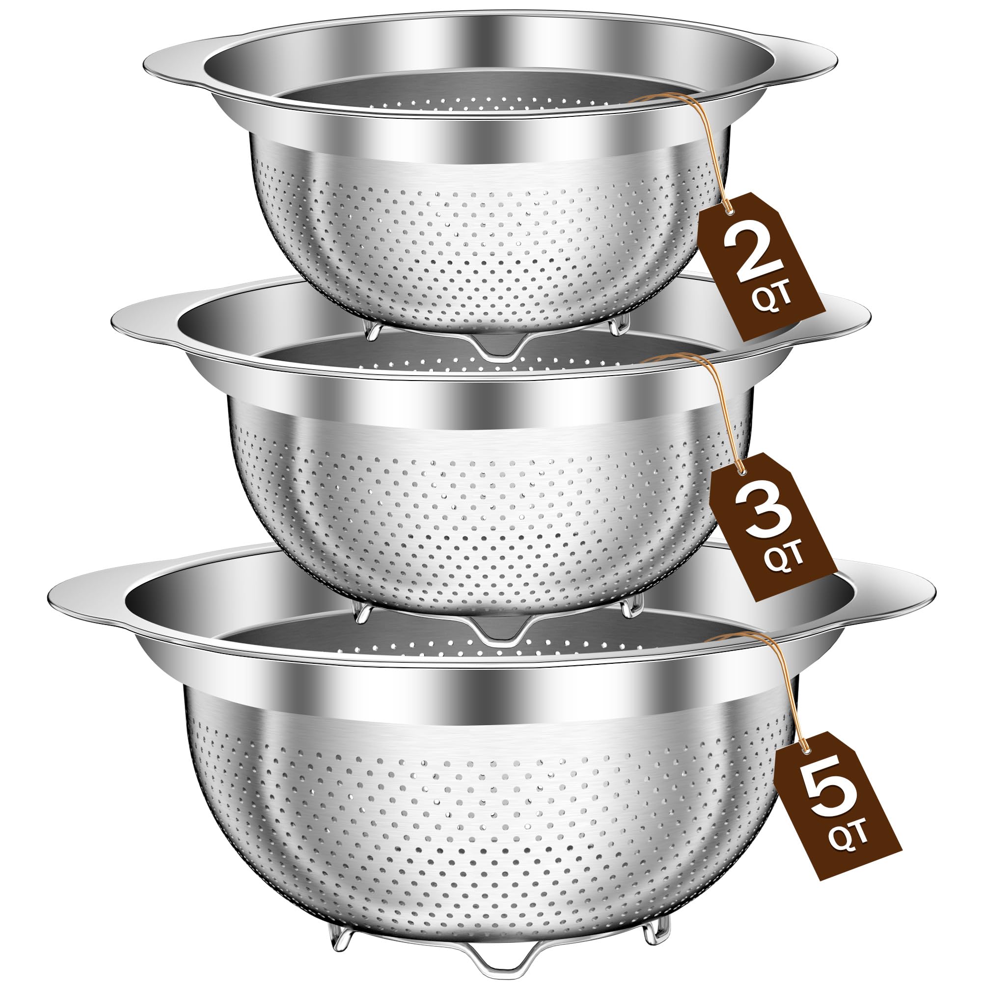 Colador Stockpot en acero inoxidable 2qt para enjuagar verduras sin salpicaduras