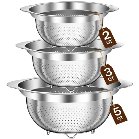 Colador Stockpot en acero inoxidable 2qt para enjuagar verduras sin salpicaduras