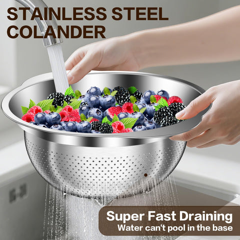 Stockpot colador capacidad 5 cuartos, ideal para grandes porciones de pasta.