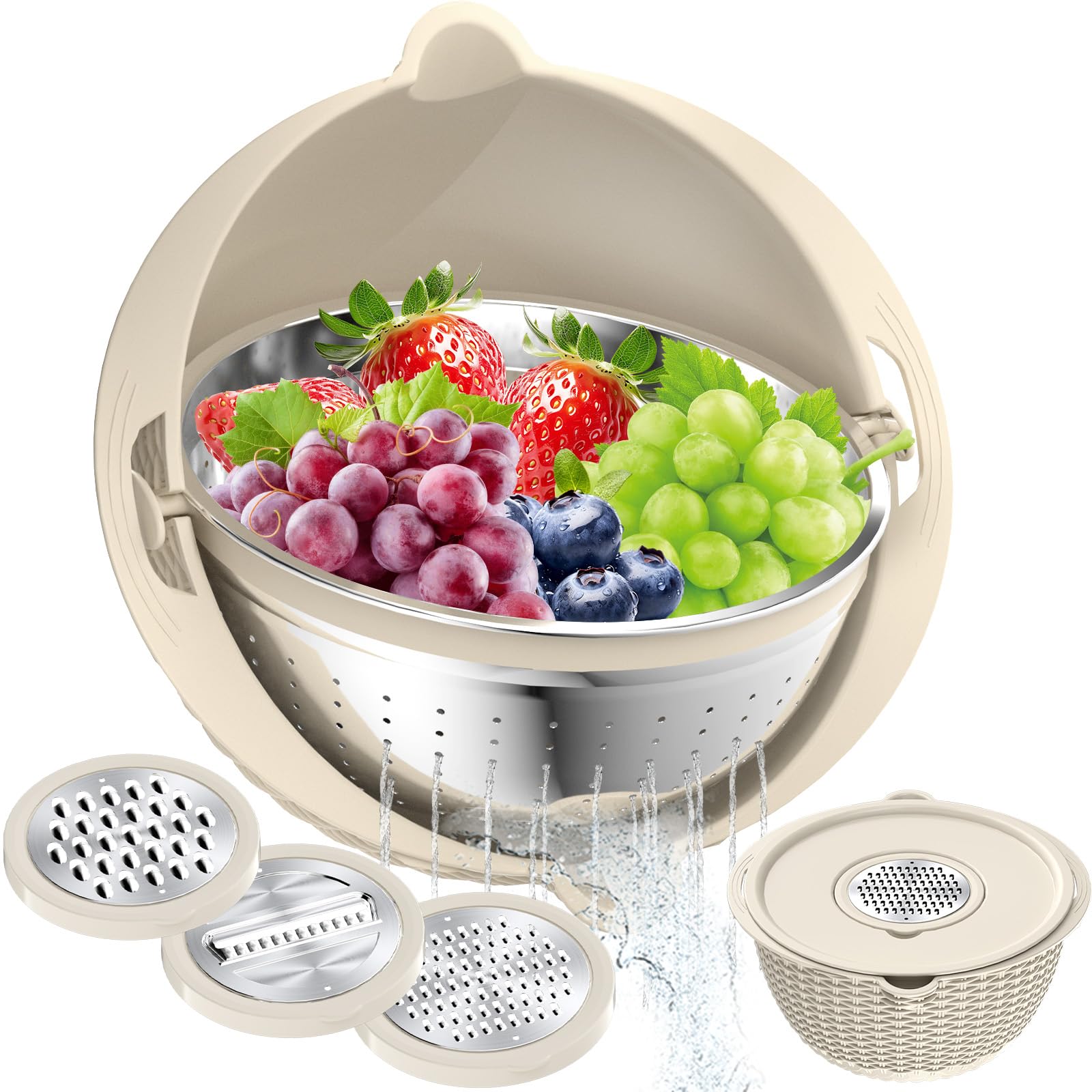 Stockpot colador giratorio 360° para escurrir rápido y sin salpicaduras.