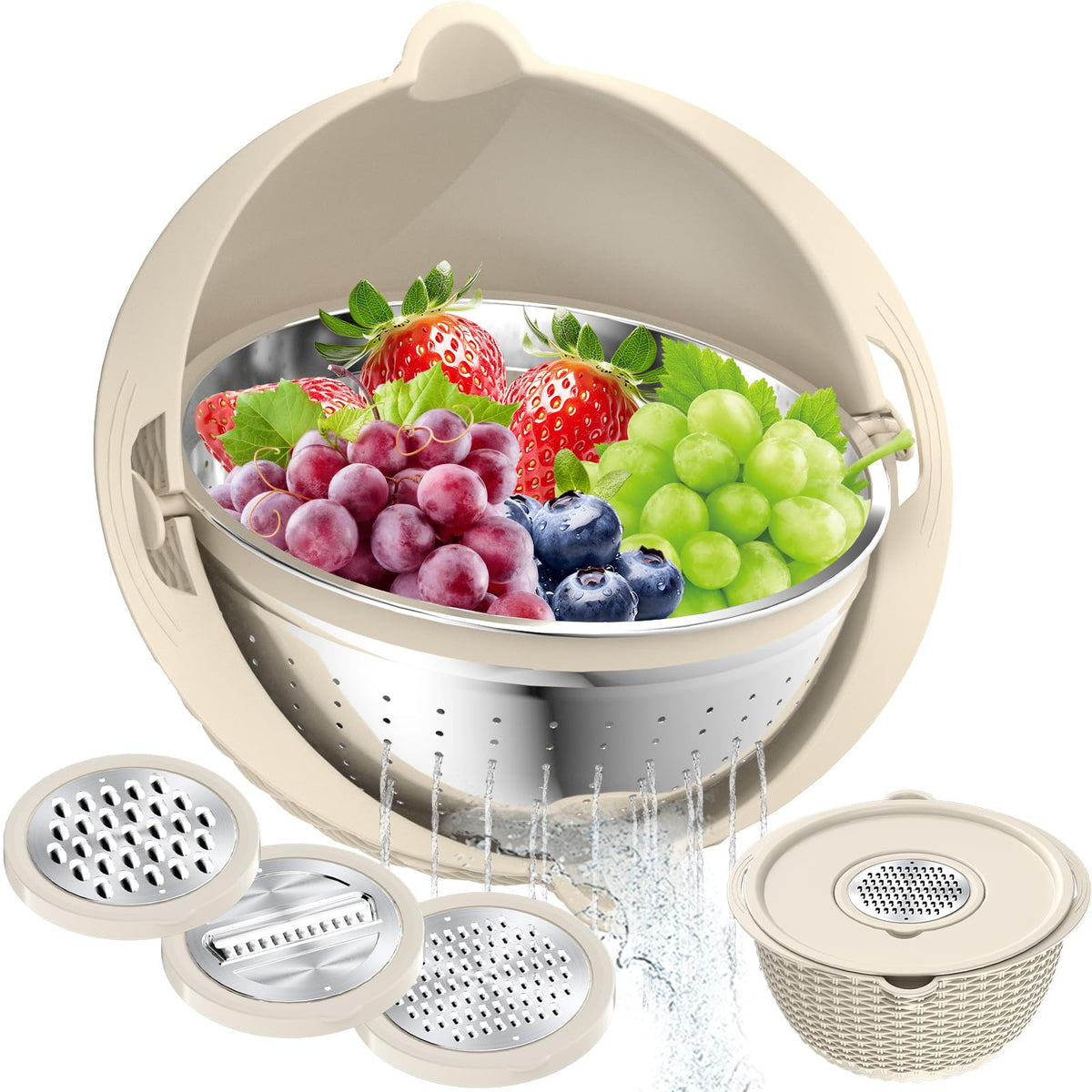 Stockpot colador giratorio 360° para escurrir rápido y sin salpicaduras.