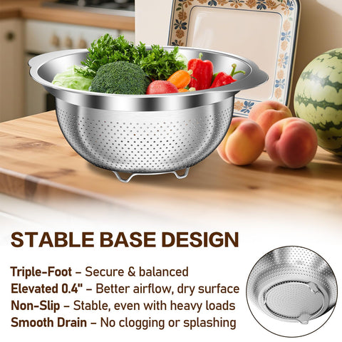 Coladores apilables Stockpot con diseño compacto para ahorrar espacio