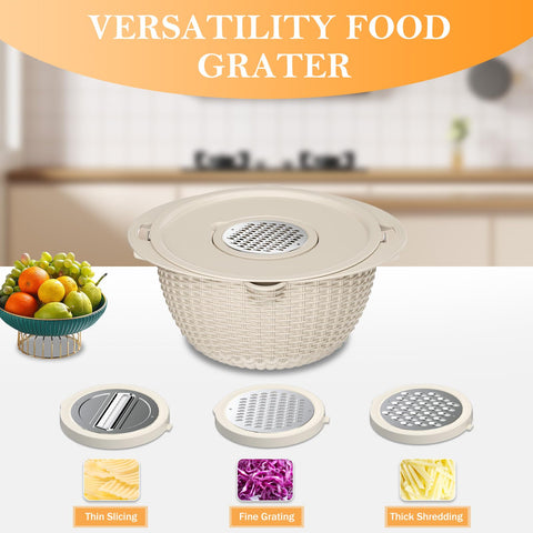 Stockpot conjunto con 3 ralladores intercambiables para rallar y cortar fácilmente.