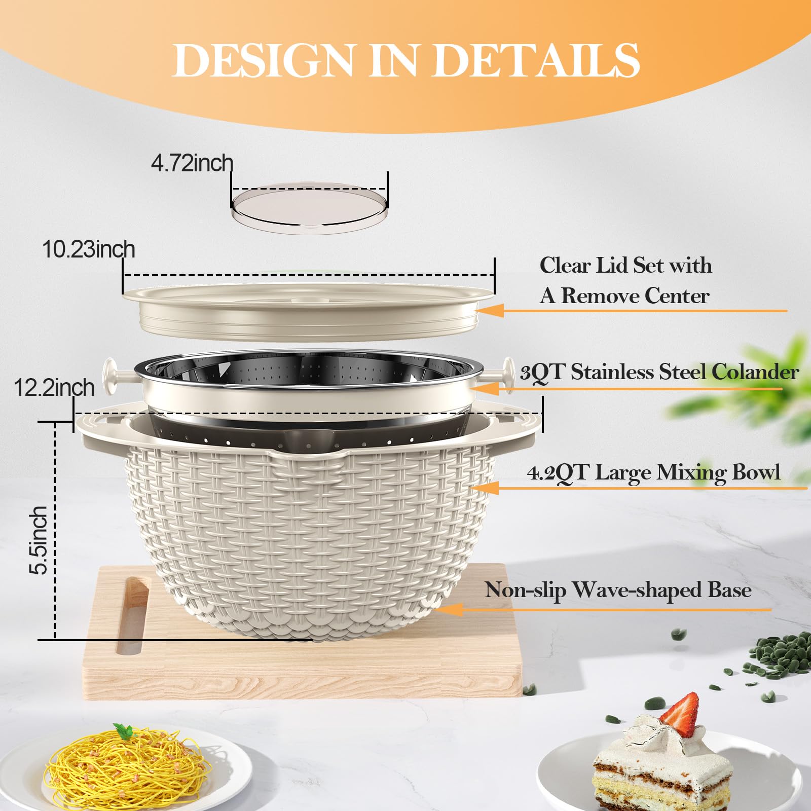 Stockpot empaque listo para regalo con acabado beige neutro.