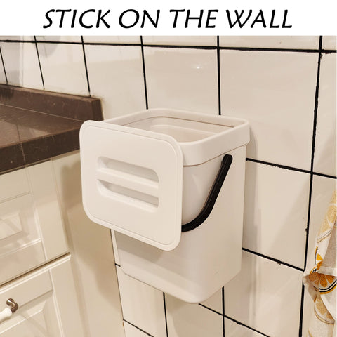 stonespace cubo de basura colgante con tapa para gabinete, acceso rápido
