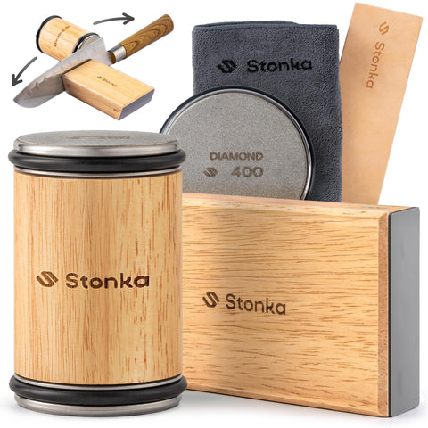Stonka afila cuchillos con rueda diamante-400 para restaurar filos