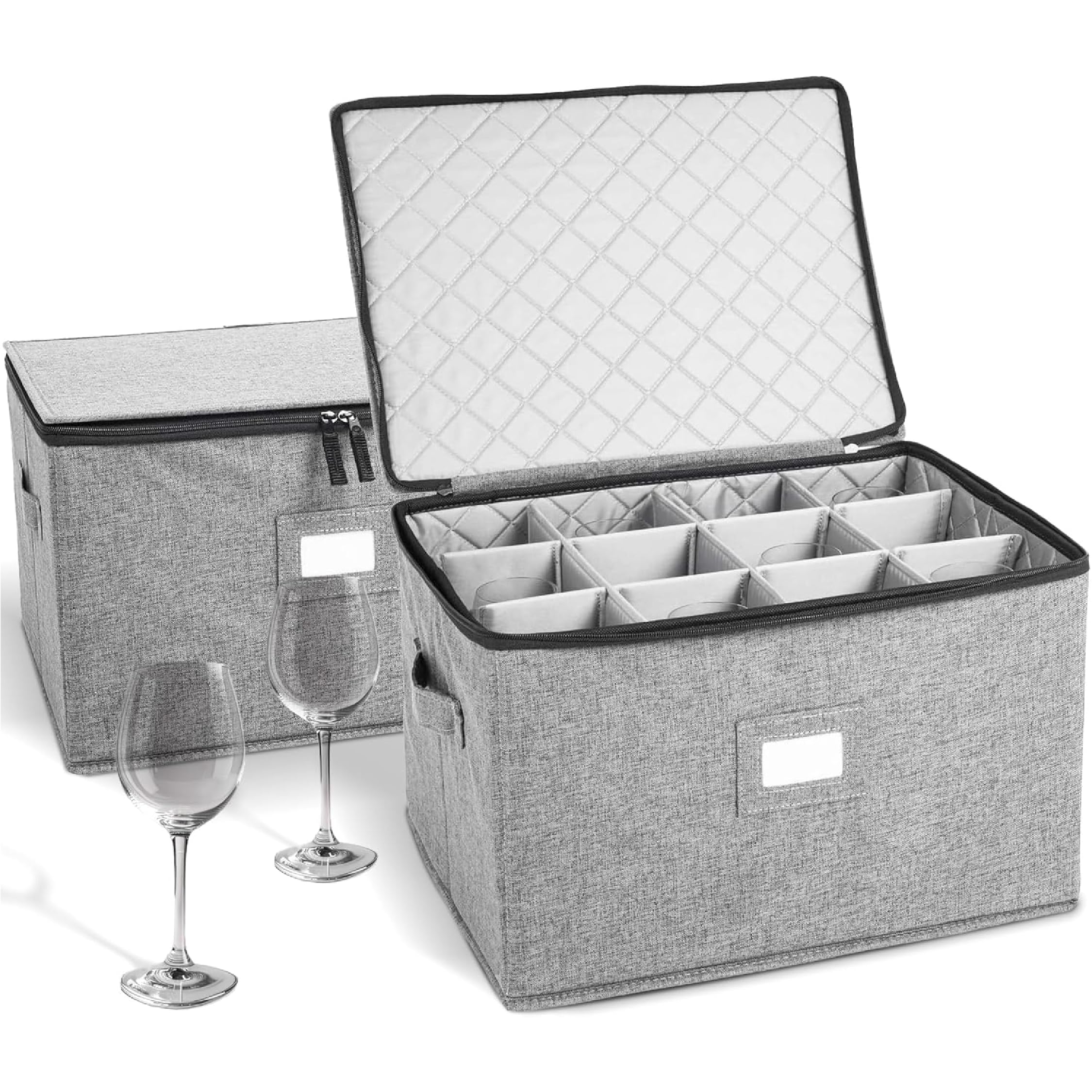 storagelab caja rígida para vasos de vino, protege contra golpes y polvo