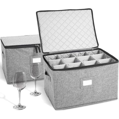 storagelab caja rígida para vasos de vino, protege contra golpes y polvo