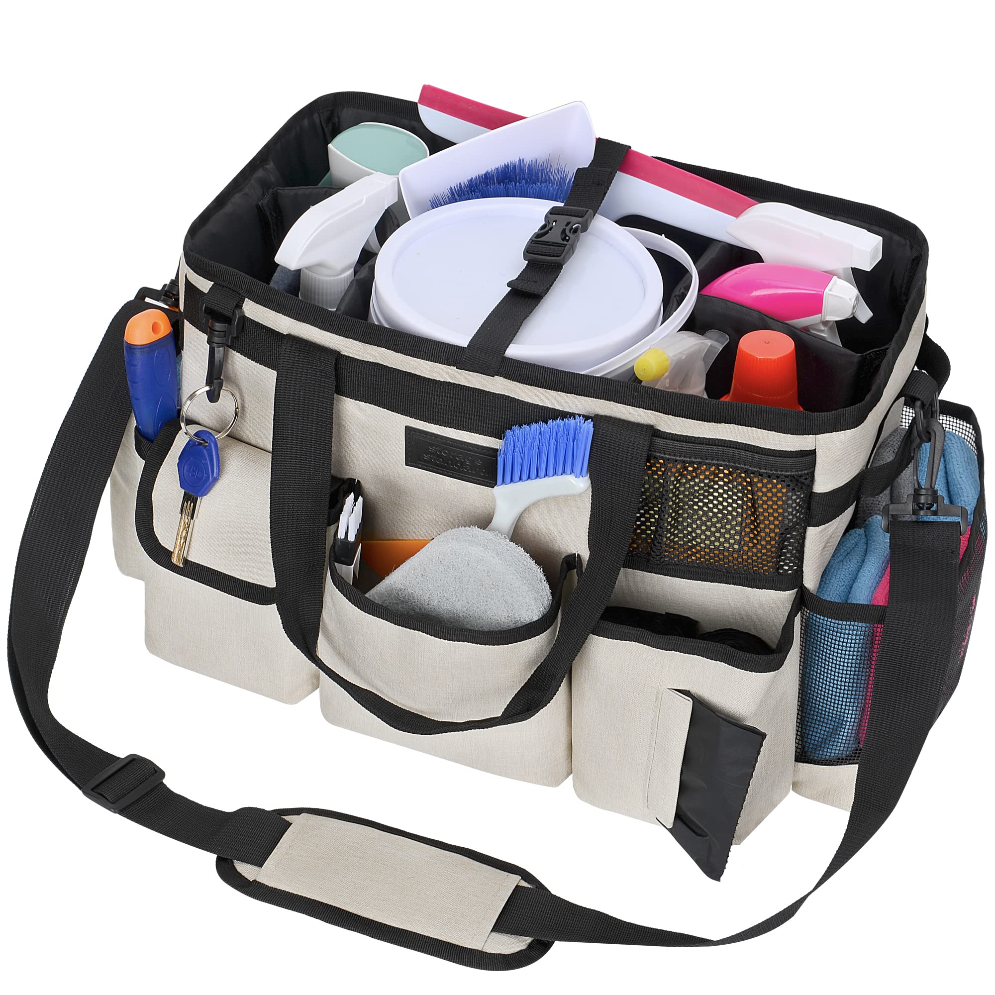 Storage Standard organizador beige grande, ideal para limpieza en casa y baño.