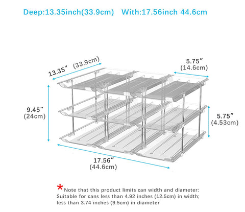 STORICANS Estante de latas ajustable para adaptar altura y ancho en la despensa.