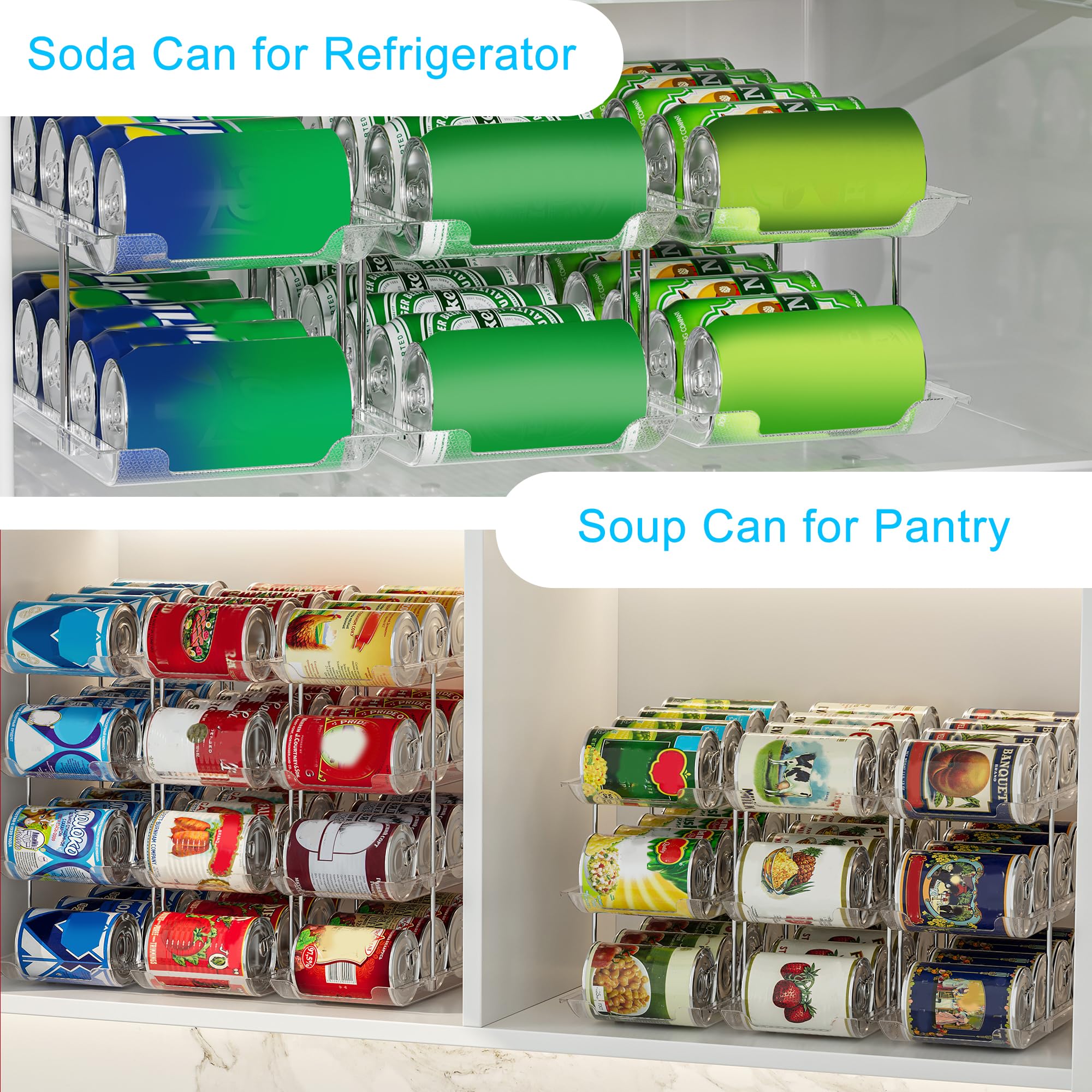 STORICANS organizador-latas-ajuste-altura, adaptable a armarios y refrigeradores.