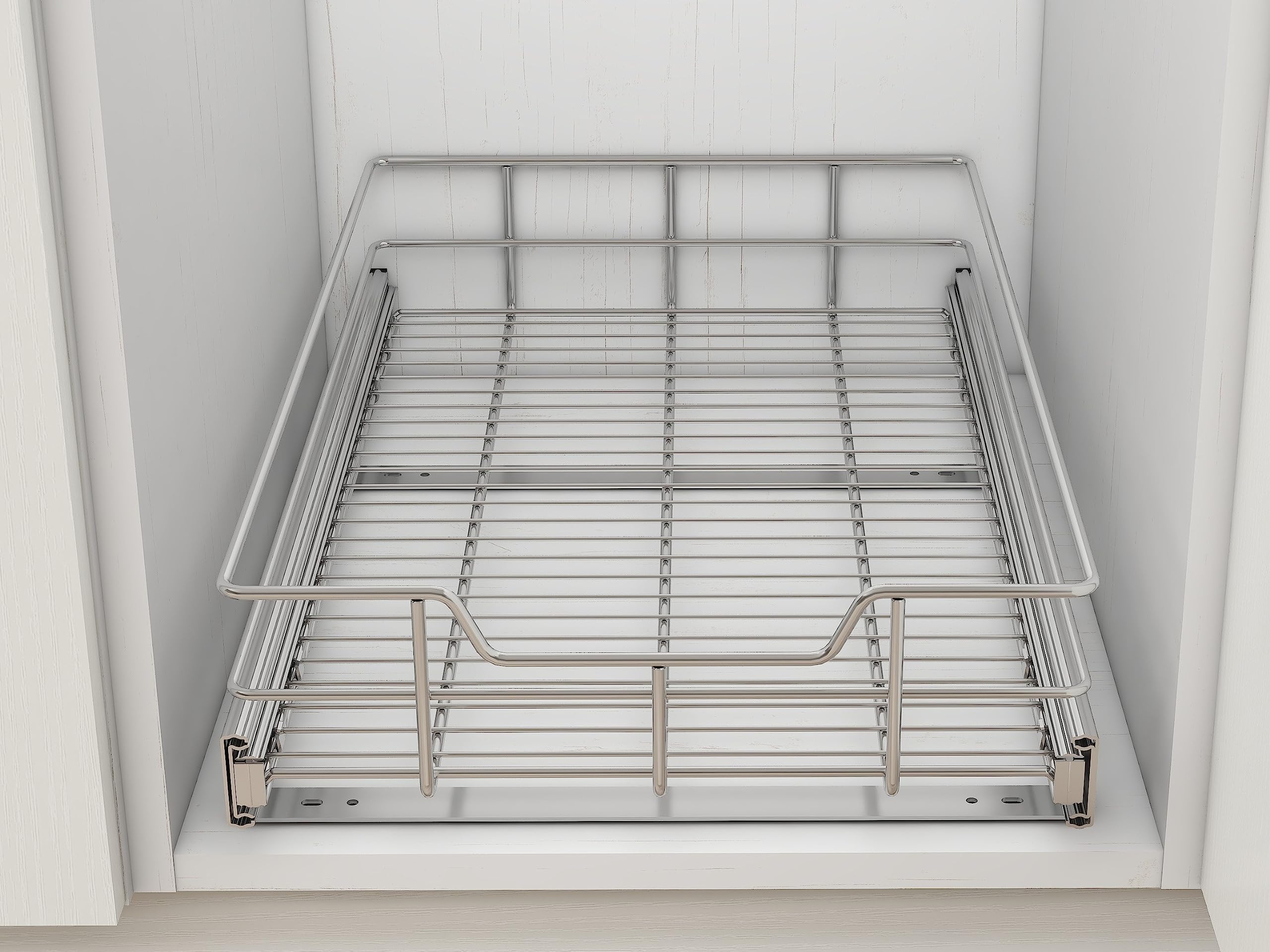 Idea de organización STORKING para ollas, sartenes y frascos en cocina.